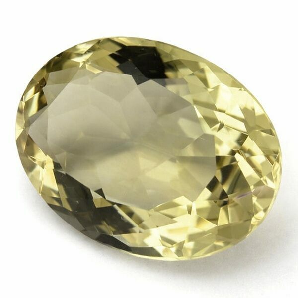 A faceted, natural citrine gemstone.